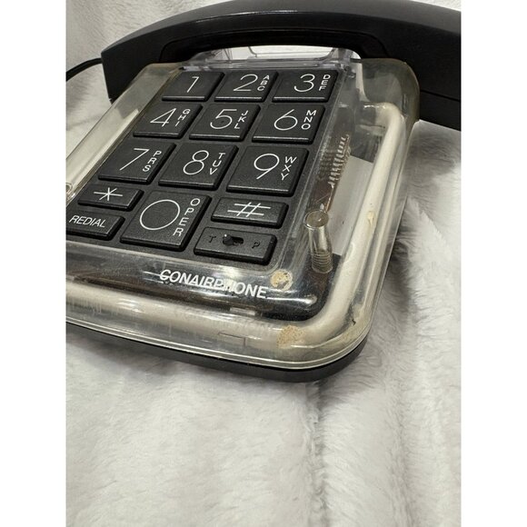 Vintage CONAIR SW550 Designer Blue Neon Clear Telephone Land Line Black Phone - Picture 6 of 9